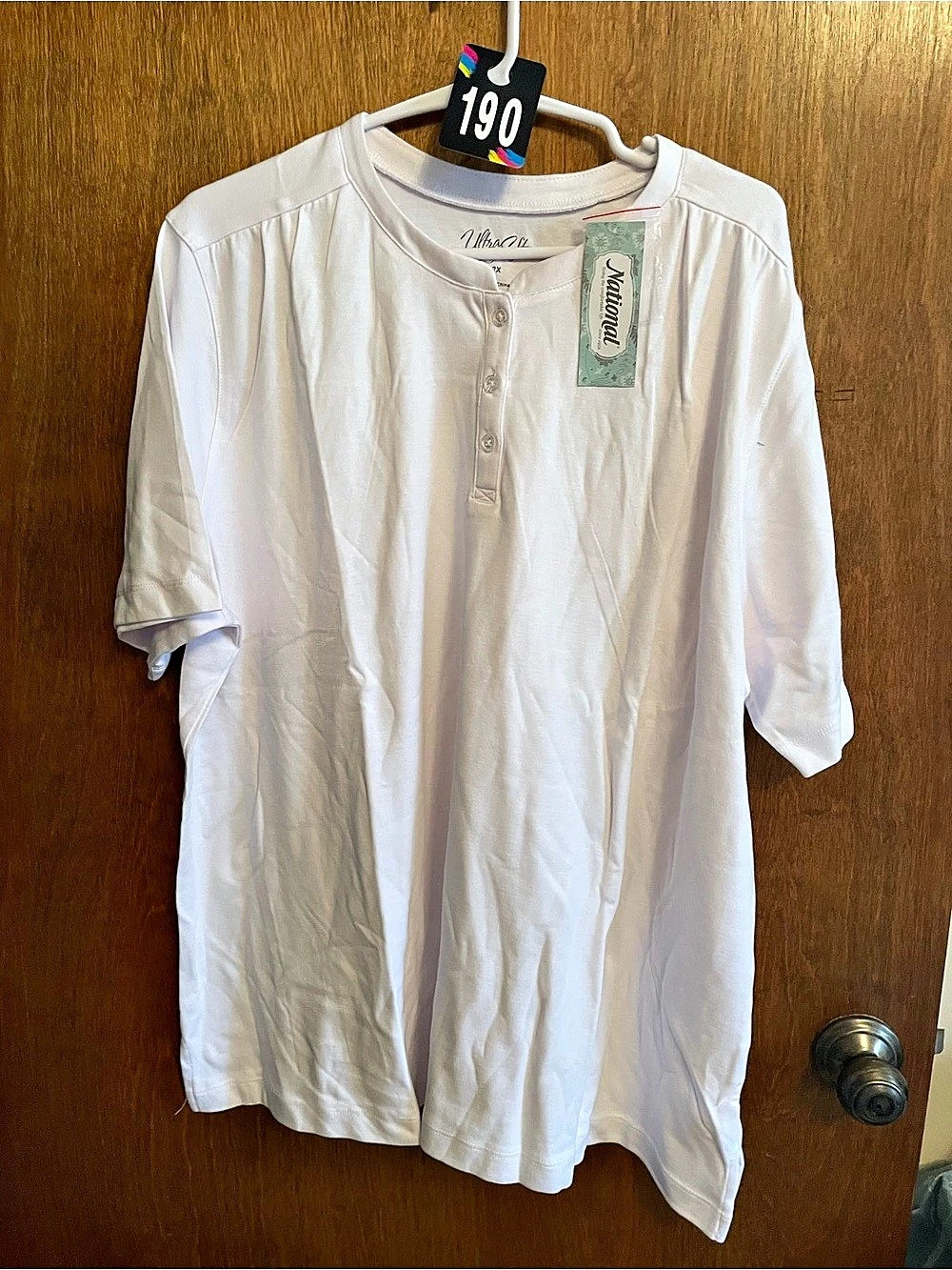 Ultra Club White Short Sleeve Tunic 2X NWT